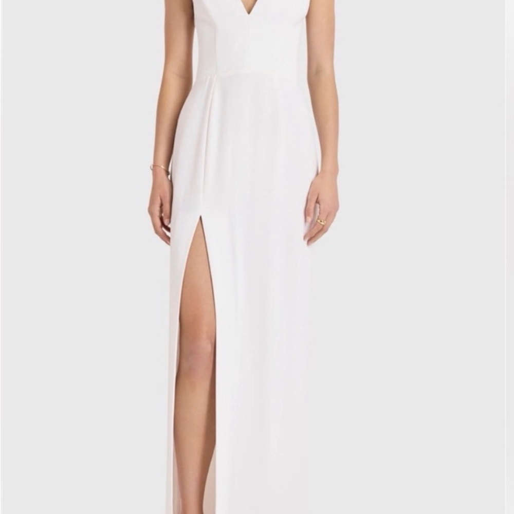 Amanda Uprichard White Strapless Maxi Dress